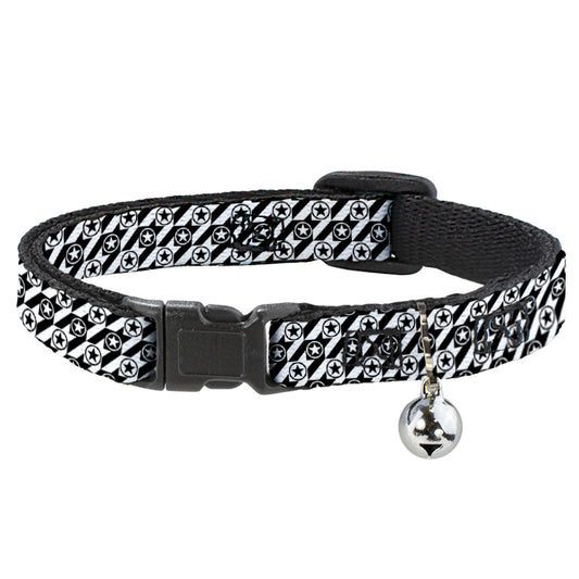 Cat Collar Breakaway - Houndstooth Star Black White