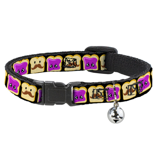 Cat Collar Breakaway - Peanut Butter w Mustache & Jelly