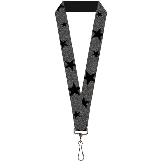 Lanyard - 1.0" - Cheetah Stars Gray Black