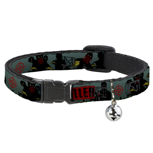 Cat Collar Breakaway - ZOMBIE KILLER Zombie March Green Red Black