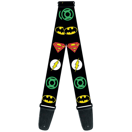 Guitar Strap - Justice League Superhero Logos