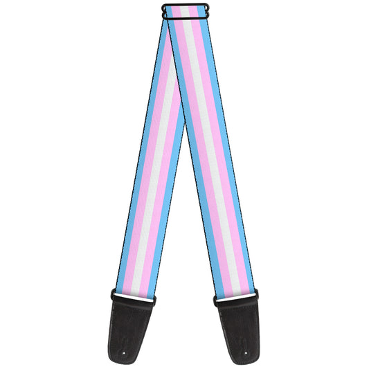 Guitar Strap - Flag Transgender Baby Blue Baby Pink White