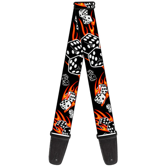 Guitar Strap - Flaming Dice