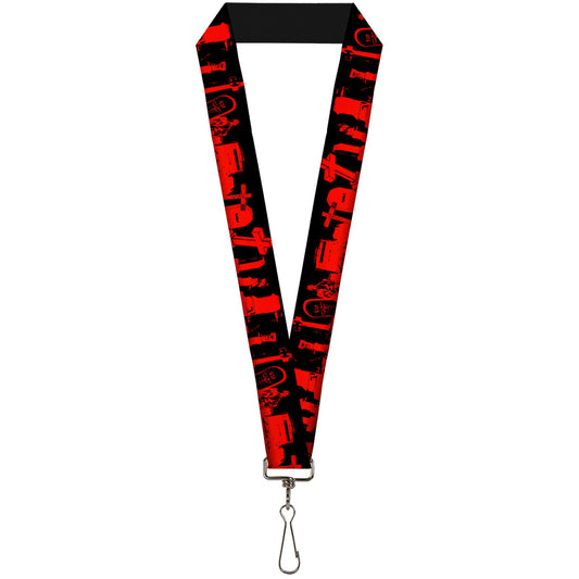 Lanyard - 1.0" - Graveyard Black Red