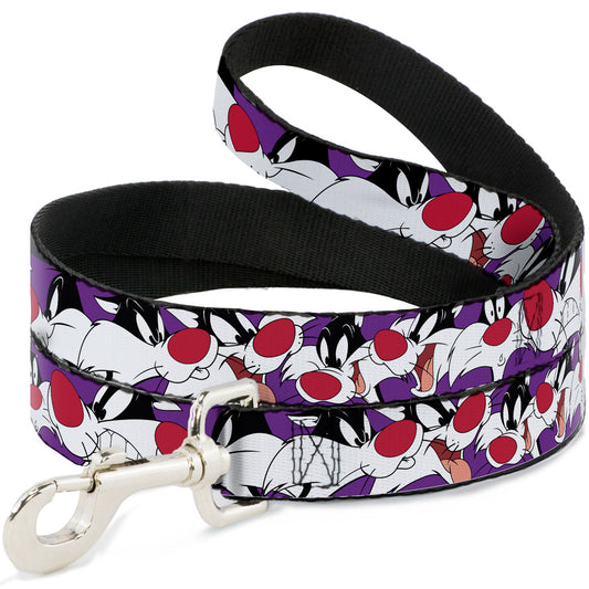 Dog Leash - Sylvester the Cat Expressions Purple