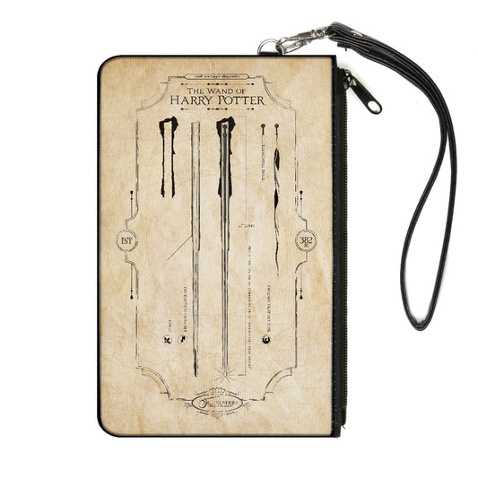 Canvas Zipper Wallet - LARGE - Harry Potter THE WAND OF POTTER Anatomy Tans Black