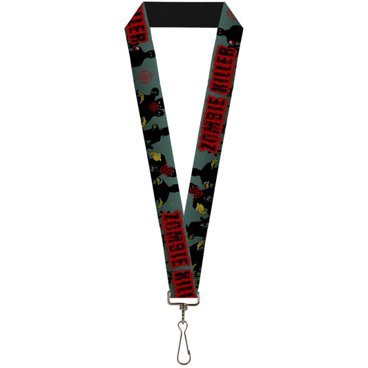 Lanyard - 1.0" - ZOMBIE KILLER Zombie March Green Red Black