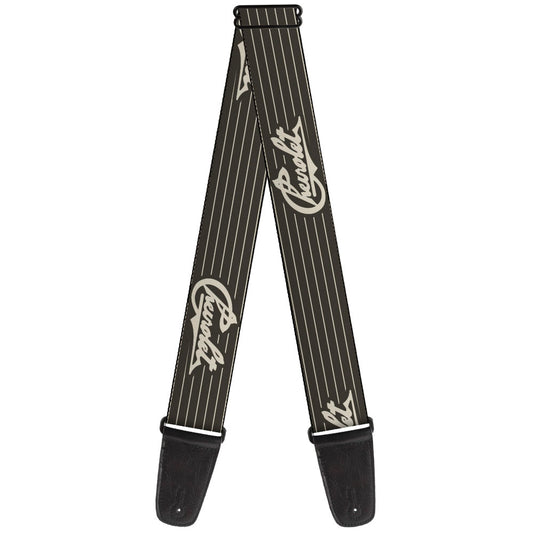 Guitar Strap - CHEVROLET Heritage Script Stripe Charcoal Tan