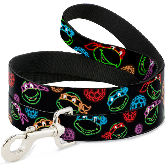 Dog Leash - Classic TMNT Electric Expressions/Turtle Shells Black/Multi Neon