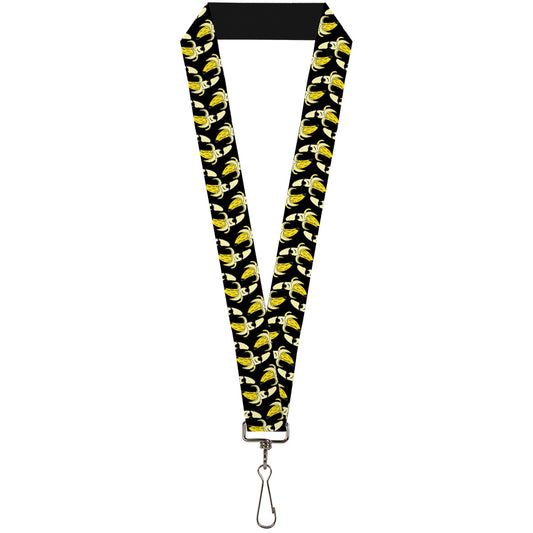 Lanyard - 1.0" - Banana Peeled w Sunglasses Black Yellow