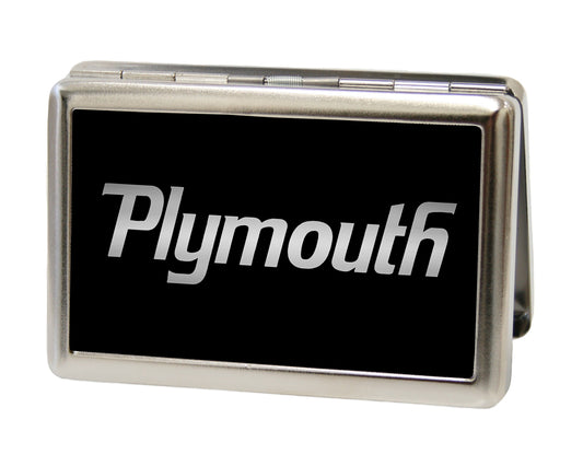 Business Card Holder - LARGE - PLYMOUTH Text Logo FCG Black Silver Fade