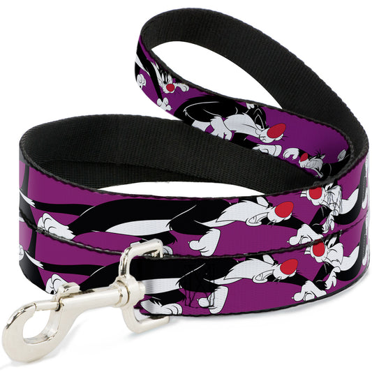 Dog Leash - Sylvester the Cat Poses Purple