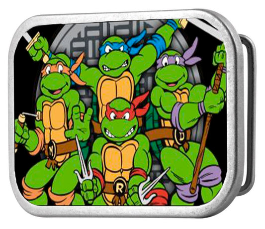 Classic TMNT Turtles Battle Pose8 Manhole Cover FCG - Chrome Rock Star Buckle