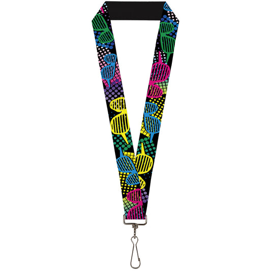 Lanyard - 1.0" - Eighties Shades Black Neon