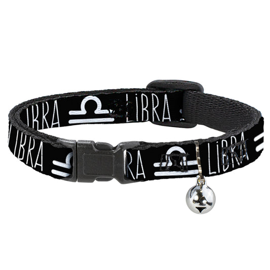 Cat Collar Breakaway - Zodiac LIBRA Symbol Black White