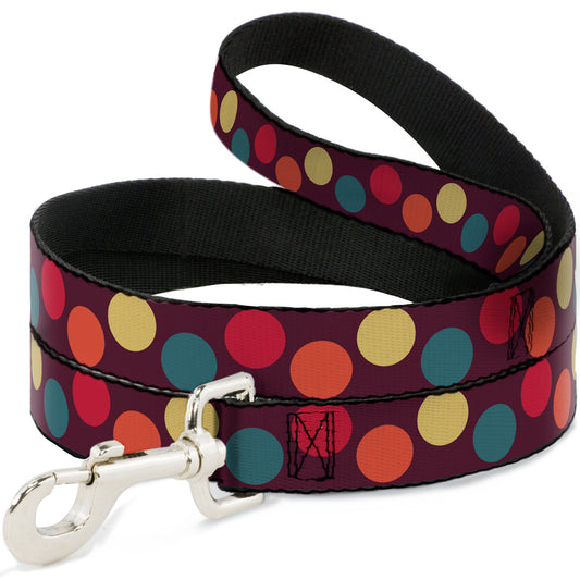 Dog Leash - Big Dots Purple/Multi Pastel