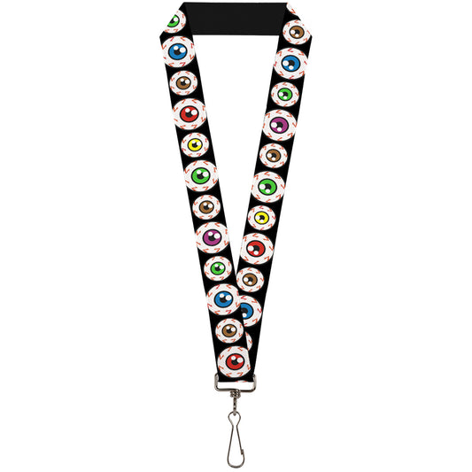 Lanyard - 1.0" - Eyeballs Black Multi Color