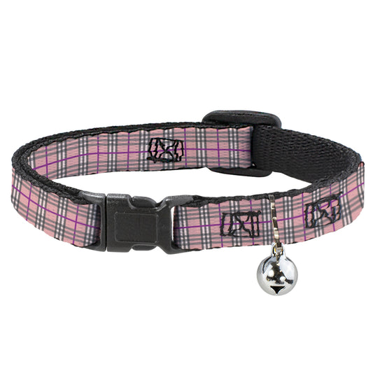 Cat Collar Breakaway - Plaid Pink