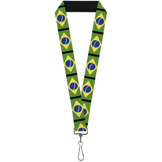 Lanyard - 1.0" - Brazil Flags