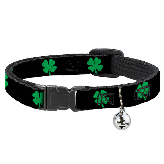 Cat Collar Breakaway - St. Pat's Black Green