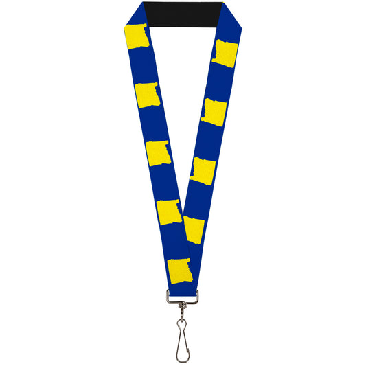 Lanyard - 1.0" - Oregon State Silhouette Blue Yellow