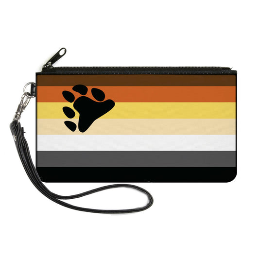 Canvas Zipper Wallet - LARGE - Flag Bear Pride2 Black Brown Orange Yellow Tan White Gray Black