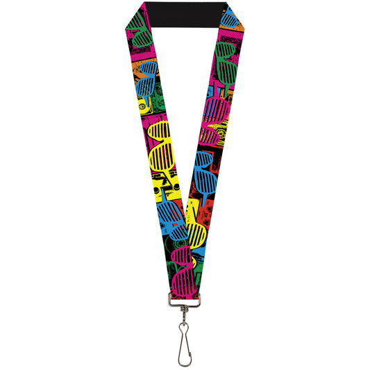 Lanyard - 1.0" - Eighties Shades Tapes Black Neon