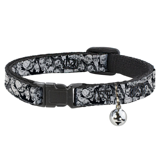 Cat Collar Breakaway - Zombie Skulls Sketch