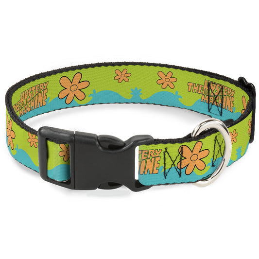 Plastic Clip Collar - Scooby Doo THE MYSTERY MACHINE Paint Job Green/Aqua/Orange