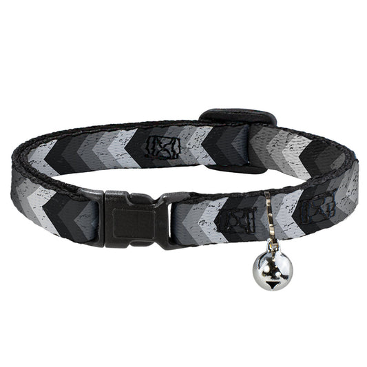 Cat Collar Breakaway - Chevron Weathered Black Grays