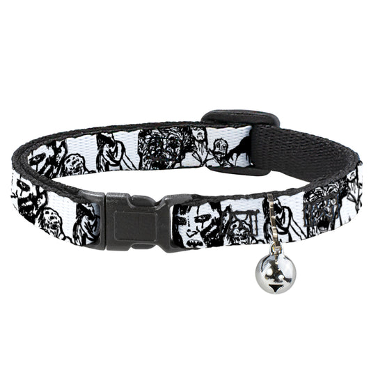 Cat Collar Breakaway - Zombies White Black
