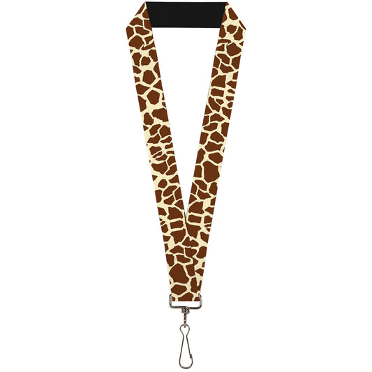 Lanyard - 1.0" - Giraffe Spots2 Cream Brown