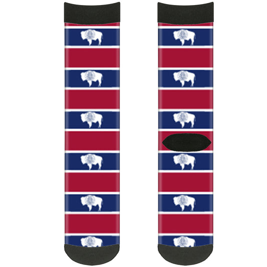 Sock Pair - Polyester - Wyoming Flags - CREW