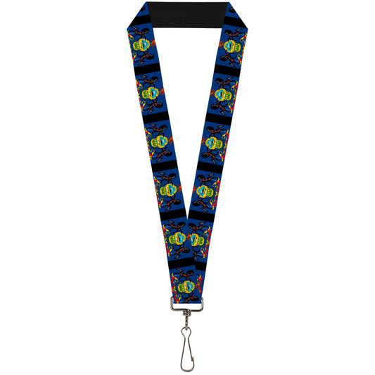 Lanyard - 1.0" - Pennsylvania Flags Black