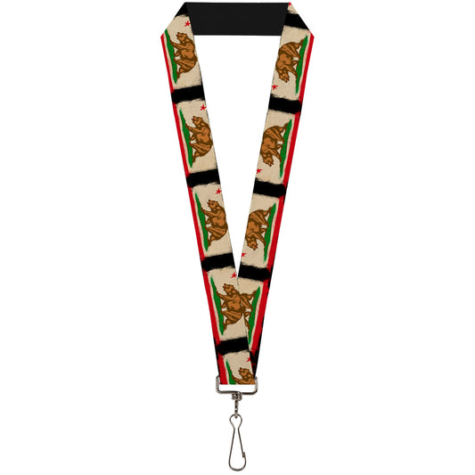 Lanyard - 1.0" - California Flag Distressed Painting Blocks