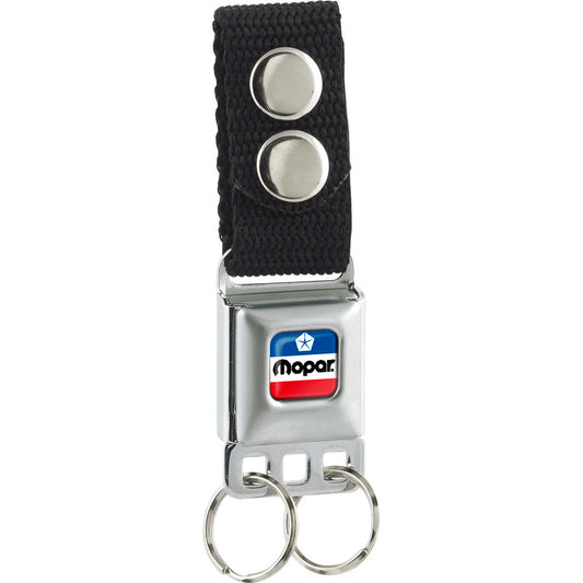Keychain - MOPAR Chrysler Logo Full Color White Blue Red Black
