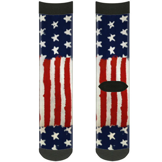Sock Pair - Polyester - Stars & Stripes Painting - CREW