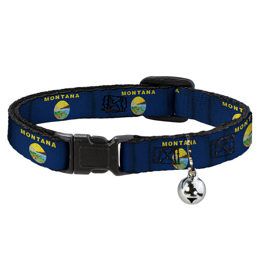Cat Collar Breakaway - Montana Flags