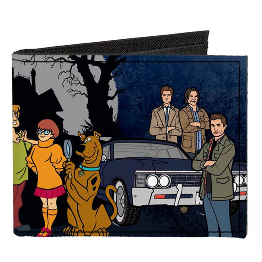 Canvas Bi-Fold Wallet - SCOOBYNATURAL Scooby Doo Supernatural 8-Character Group Pose2