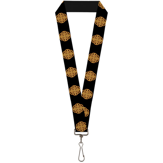 Lanyard - 1.0" - Celtic Knot Black Burgundy Gold