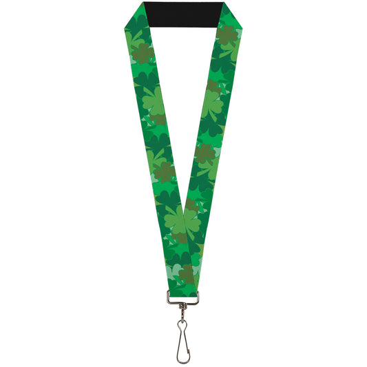 Lanyard - 1.0" - St. Pat's Stacked Shamrocks Greens