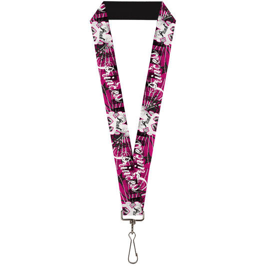 Lanyard - 1.0" - Punk Princess w Piano Keys