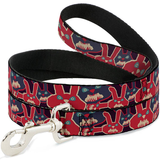 Dog Leash - Angry Bunnies Purple/Red/Blue