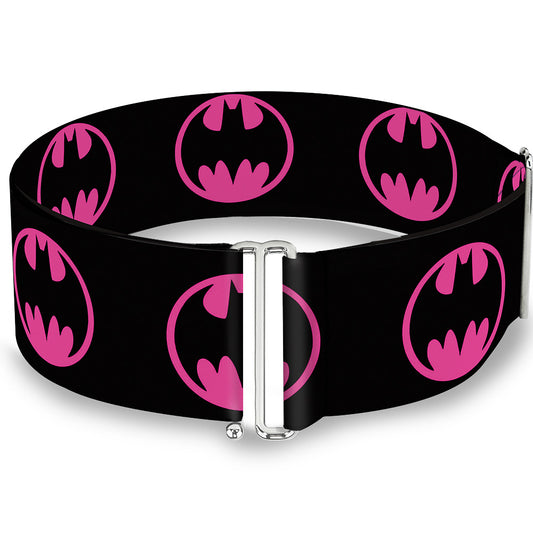 Cinch Waist Belt - Bat Signal-4 Black Fuchsia