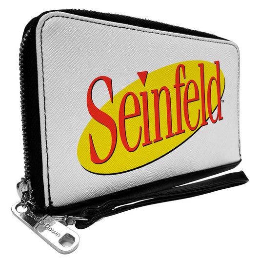 Women's PU Zip Around Wallet Rectangle - SEINFELD Spotlight Logo White Yellow Red