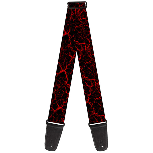Guitar Strap - Marble Black Red