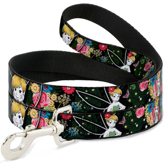 Dog Leash - Tinker Bell Poses/Sleeping Floral Collage