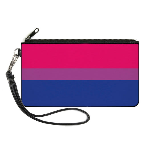 Canvas Zipper Wallet - LARGE - Flag Bisexual Pink Purple Blue