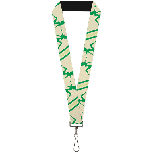 Lanyard - 1.0" - Mud Flap Girls w Stripes Tan Green Lime Green