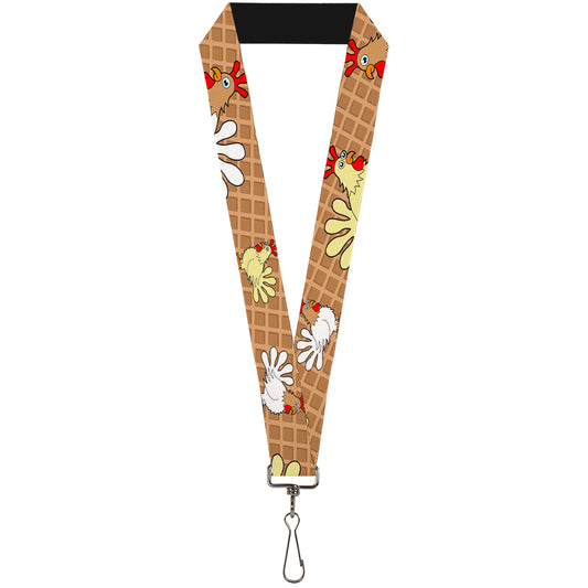 Lanyard - 1.0" - Waffle Chicken Poses